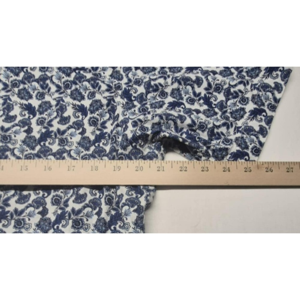 Cremieux Men's Blue‎ & White Flowery Print Button Down Short Sleeve Shirt sz. L - Picture 11 of 11